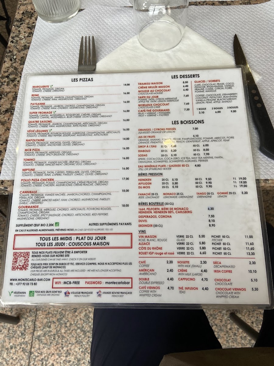 Menu Monte Carlo Bar-2