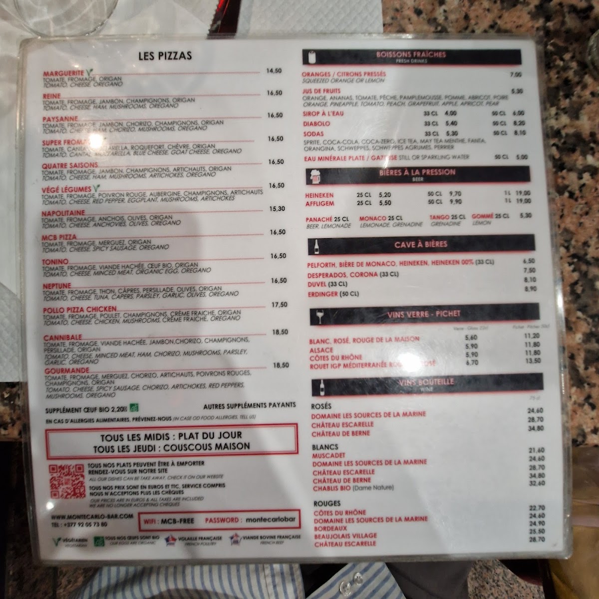 Menu Monte Carlo Bar-3